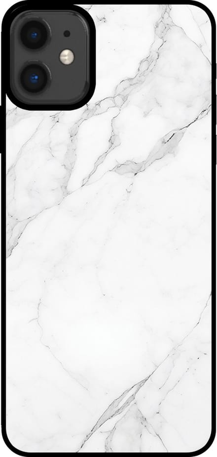 Smartphonica Telefoonhoesje voor iPhone 11 met marmer opdruk - TPU backcover case marble design - Wit geschikt voor iPhone 11