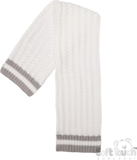 Soft Touch Sjaal - Chevron Acryl - Wit - Maat Small - 30 x 70 cm