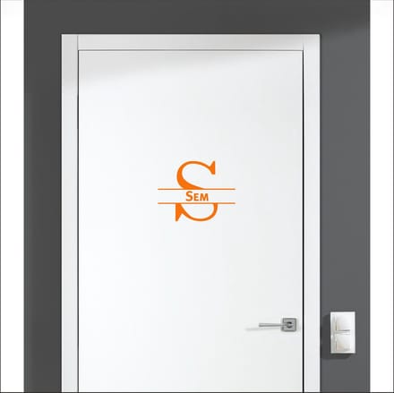 Deursticker Met Naam -  Sem - Oranje