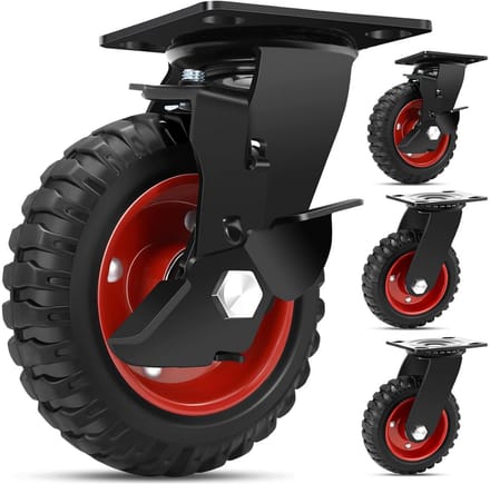 Zware Massief Rubberen Zwenkwielen 150 mm Draagvermogen 800 kg