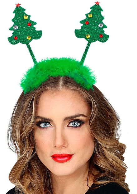 Haarband kerstbomen met pluche