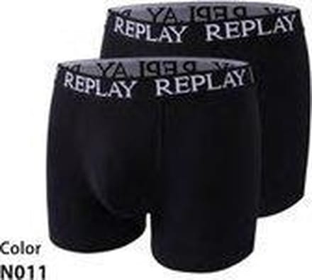 Replay Men´s Boxer Short (2 Pair Box) RP101005 - Black/Black - XL