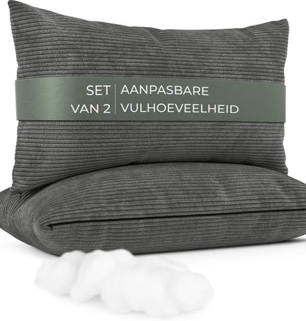 Fluffy Corduroy Sofa Kussens, Set van 2 - Verstelbare Dikte en Zachte Hoes