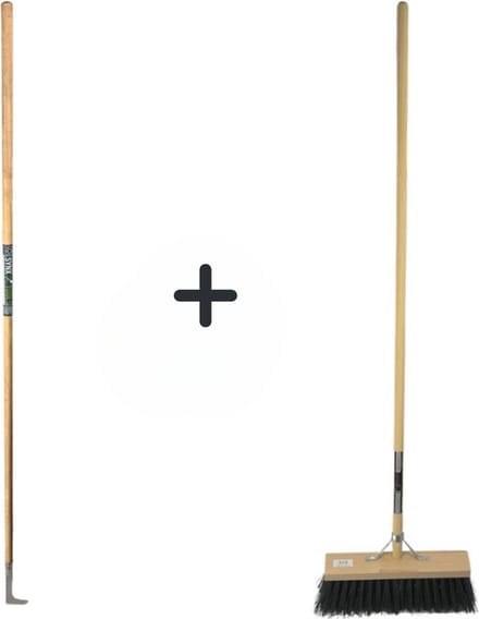 Synx Tools Voegenmes 150cm en Nylon Straatbezem 40cm - Tuingereedschappen - Voegenmes - Straatbezem - Nylon