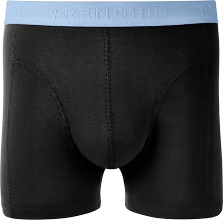 FlexFeel | Zwarte katoenen boxershort met lichtblauwe tailleband