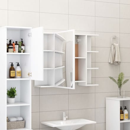 vidaXL - Badkamerspiegelkast - 80x20,5x64 - cm - bewerkt - hout - wit