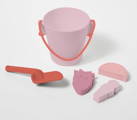 Sunnylife - Kids Splash Time Emmer met Schep Siliconen - Siliconen - Roze -