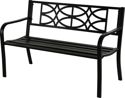 Relaxwonen Tuinbank Ruben – Metaal – Zwart – 127x60x80 cm - Extra stevig