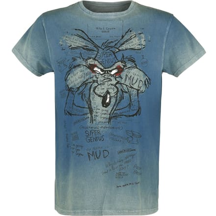 Looney Tunes T-shirt - Wile E. Coyote - Inner Thoughts - S tot 4XL - turquoise