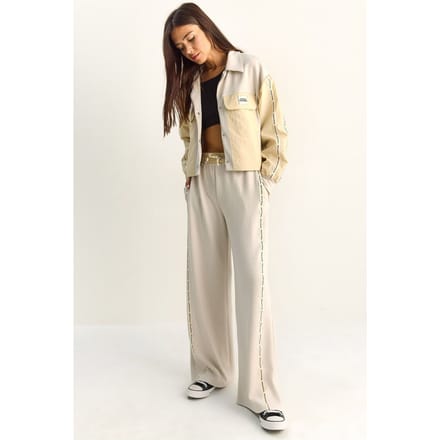 Gestreepte Mid Waist Twee-Delige Set met Zak
