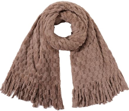 sjaal- dames - bruin - 180x60cm - zacht - warm -lang - omslagdoek