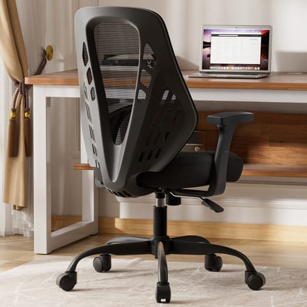 COMHOMA - Ergonomische Bureaustoel - Met Mesh Rugleuning en Kantelfunctie - Zwart