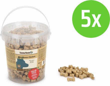 Beeztees Mini Bones Chicken - hondensnoepjes - 500 gram - 5 verpakkingen