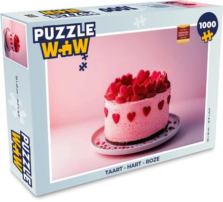 Puzzel Taart - Hart - Roze - Legpuzzel - Puzzel 1000 stukjes volwassenen