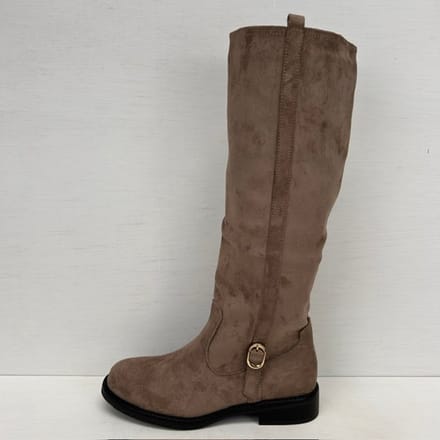 Suèdine laarzen met gespje en lage hak khaki Khaki / 38