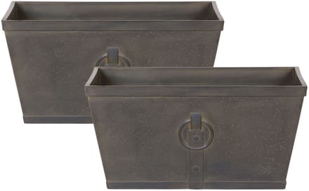 PORIA - Bloempot set van 2 - Grijs - 60 cm - Klei-vezelmengsel