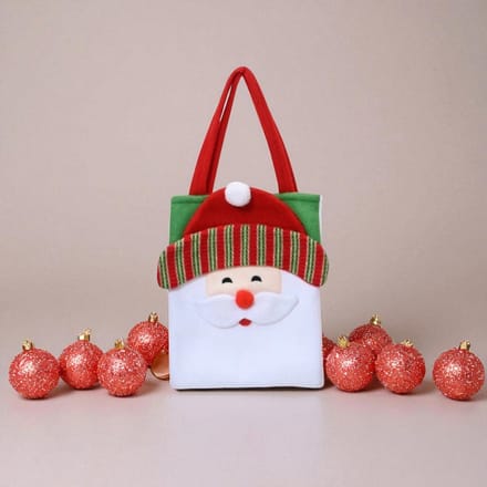 Cadeautasje voor Kerst met Kerstman - Herbruikbaar en feestelijk
