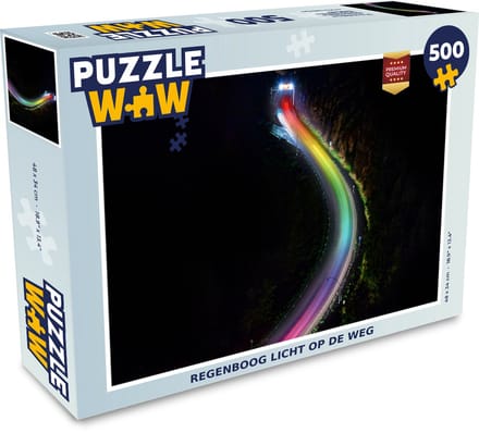 Puzzel Regenboog licht op de weg - Legpuzzel - Puzzel 500 stukjes