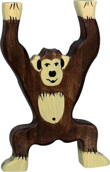 HOLZTIGER Wildernis - Chimpansee - 9X2X13Cm - Houten Figuur - Handgemaakt