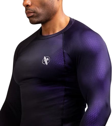 Hayabusa Fusion Long Sleeve Rashguard - Zwart / Paars - maat M