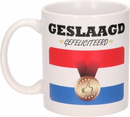 Mok / beker geslaagd - afgestudeerd