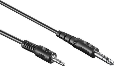 6,35mm Jack - 3,5mm mini Jack stereo audiokabel - 2 meter