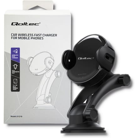 Qoltec PRO auto-inductielader met 15W iR-handvat |   Kwaliteitscontrole 3.0 |   USB Type-C