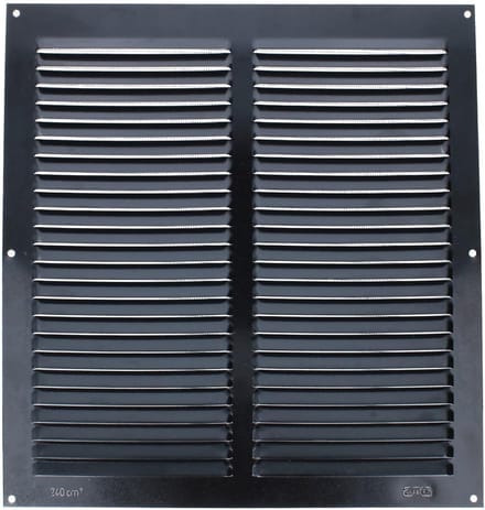 Opschroefrooster - Ventilatierooster - Luchtcirculatie - Insectenwerend net - 300 mm x 300 mm - Zwart