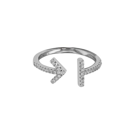 Hetty'S - Pijl - Ring - Zirconia's -Zilver - 1 maat