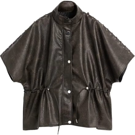 Poncho in kunstleer dames Desigual Zara