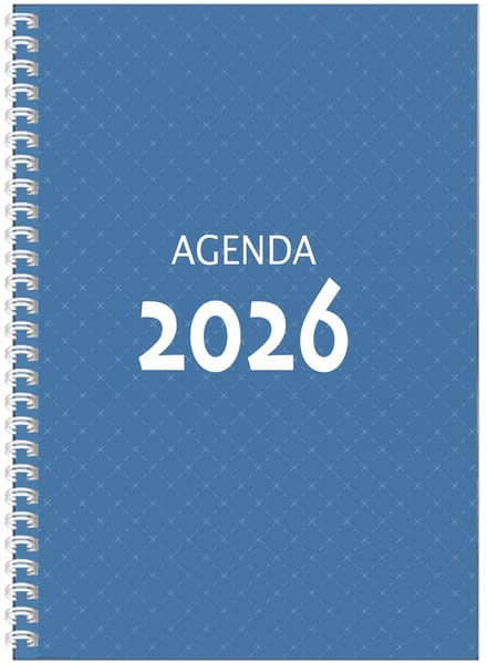 MGPcards - Agenda A4 2026 - Ringband - Spiraal - Flexibele kaft - Weekoverzicht - Licht blauw - 21 x 29.5 cm
