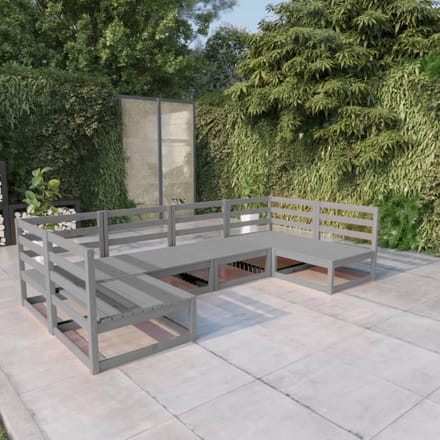 vidaXL - 6-delige - Loungeset - massief - grenenhout