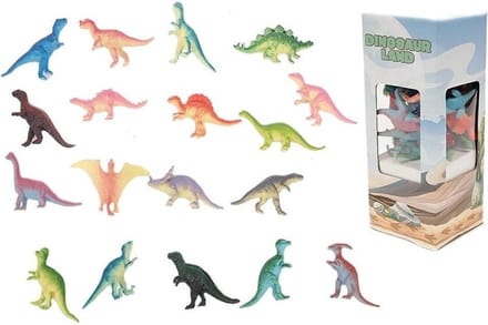 PIA Soft Toys - Dinosaurus in doos 18 ass. - 6 cm