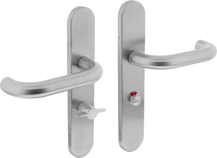 Intersteel Deurkruk Rond op langschild toilet-/badkamersluiting 63 mm rvs geborsteld