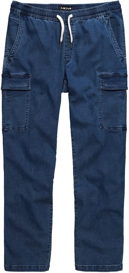 Men Plus - Heren - Cargojeans Buik-Fit Regular Fit 5-pocket - Blauw denim - Maat L