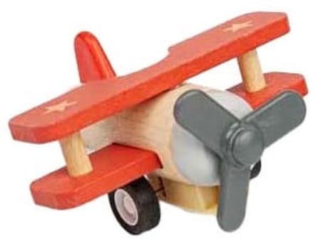 Bigjigs Wooden Pull Back Biplane Airplane