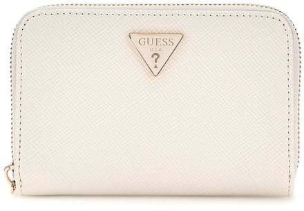 GUESS portemonnee Rosalba SLG Medium Zip Around Wallet Cream White crème