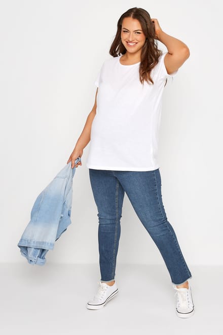 Bump It Up Maternity Mom Jeans Met Gerafelde Zoom In Donkerblauw Size Short > 52