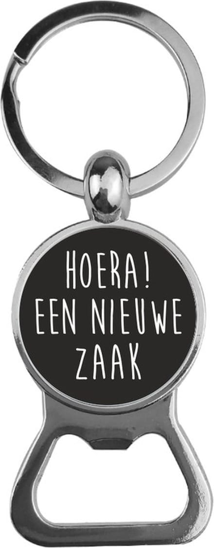 Bieropener Glas -  Hoera Een Nieuwe Zaak