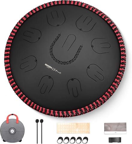 Stalen Handpan Tongtrommel 14 Inch - 17 Noten D Mineur - Percussie Instrument met Draagtas