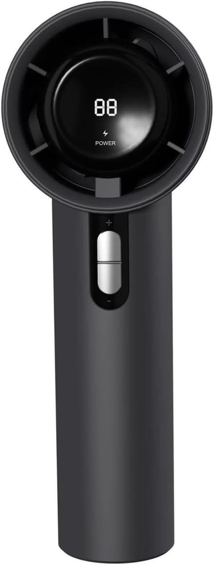 Ventilator - Handventilator - Mini ventilator - Handventilator oplaadbaar - Draagbare handventilator - Krachtige ventilator - Oplaadbaar - Met digitaal display - Met 100 instelbare snelheden voor buitengebruik - Zwart