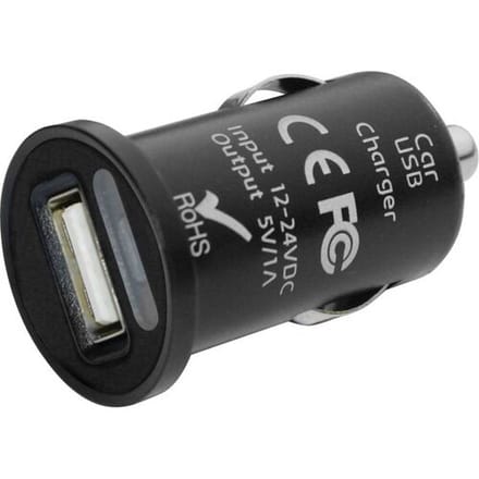 Eufab Mini USB Ladeadapter 12+24V Mini-USB-laadadapter Stroombelasting (max.): 1 A Geschikt voor Universeel 12 V naar 5 V, 24 V naar 5 V