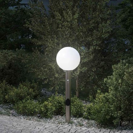 vidaXL Bolderarmatuur met sensor en stopcontact 80 cm roestvrij staal IP44