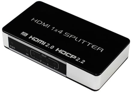 1x4 HDMI-splitter UHD 4K/60Hz 3D HDMI2.0 HDCP2.2 18Gbps
