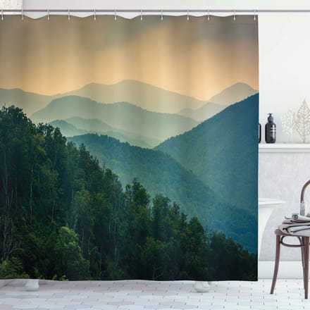 ABAKUHAUS Appalachian douchegordijn – Bergkammen – 175x180 cm – Polyester