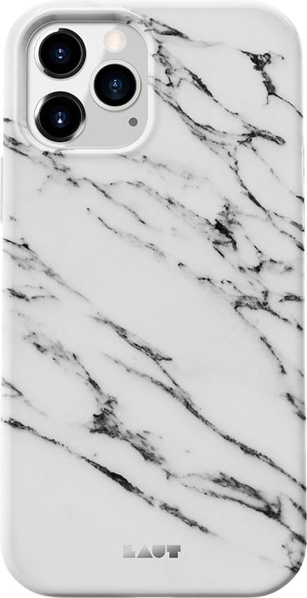 LAUT Huex kunststof hoesje voor iPhone 12 en iPhone 12 Pro - wit marmer