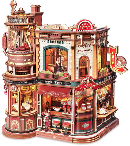 Robotime Dream Coffee Factory - ROKR Magic Amusement Park Series - EAB02 - Bouwpakket - Miniatuur - Knutselen - Modelbouw
