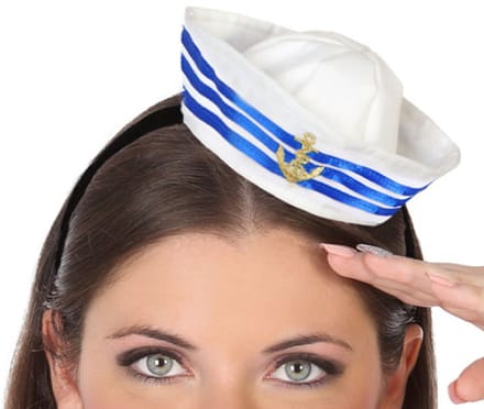 Verkleed Verkleed diadeem mini hoedje/pet - 2x - meisjes/dames - Matroos/sailor thema