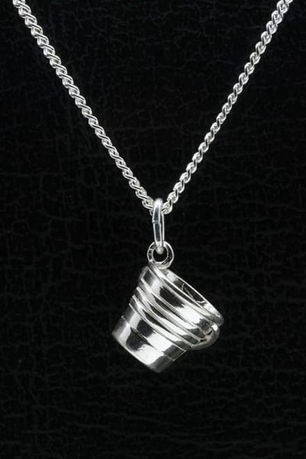Zilveren Emmer ketting hanger