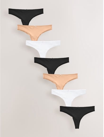 Next - Dames - Set van 7 slipjes van microvezels - Zwart